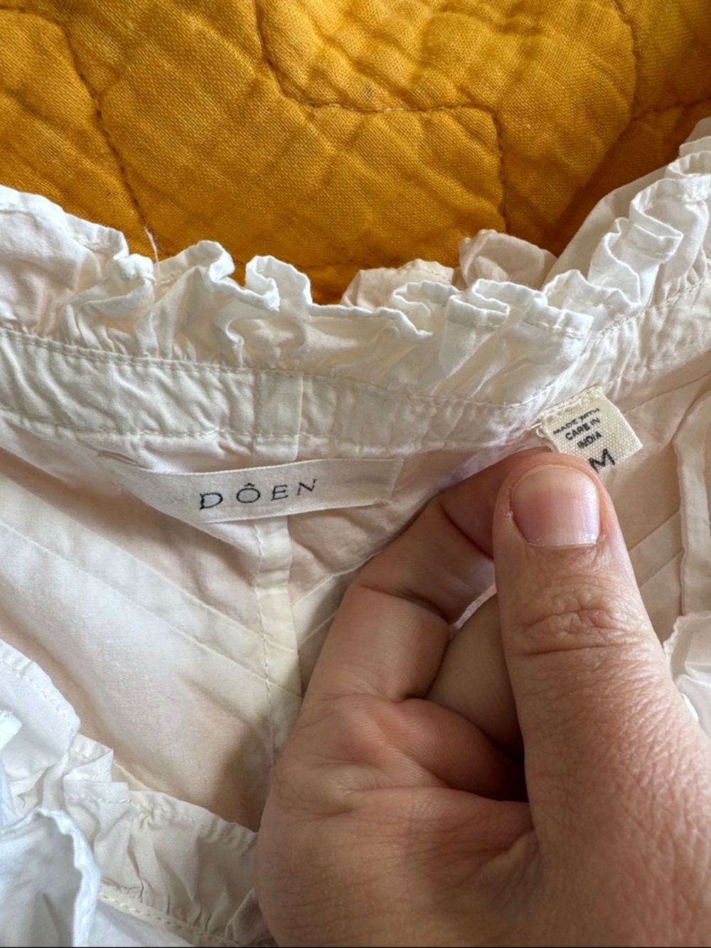 Doen white Ruffle Neck Blouse - Picture 2 of 7